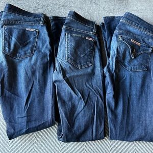 3 pairs of gently worn Hudson jeans